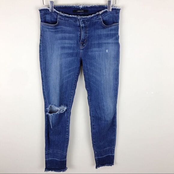 J Brand Stigma Distressed Crop Raw Hem Jeans 27 - Picture 2 of 8